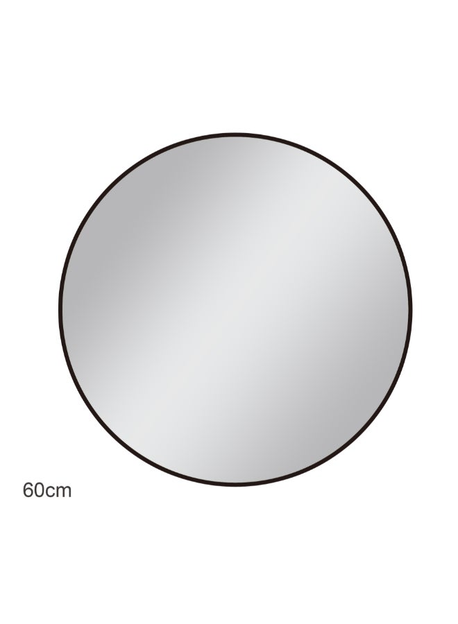 Aqua Drop Elegant Design Round Plain Bathroom Mirror Black 60 cm DWNM60RF-BB - Image 1